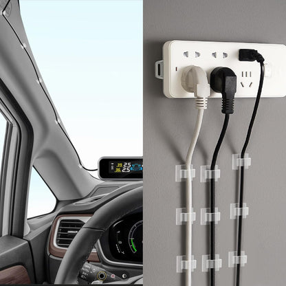 XHF 120 PCS Adhesive Cable Wire Clips Black, Outdoor Christmas Light Clips, Cable Management Wire Organizer Cord Holder for Under Desk, Car, Wall, TV PC Ethernet Cable
