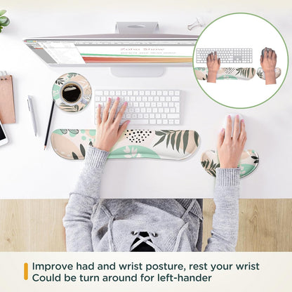 Gimars Upgrade Enlarge Silky and Superfine Fabric Gel Memory Foam Keyboard Wrist Rest Set, Ergonomic Keyboard Mouse Wrist Support for Typing Pain Relief, Comfort for Office, Gaming, Computer, Black