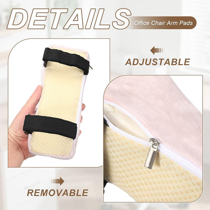 PATIKIL Office Chair Arm Pads, 1 Pair Office Chair Arm Cover Soft Office Chair Armrest Pads Elastic Memory Foam Cotton Removable Washable for Desk Computer Gaming, 25x10x7cm, Brown