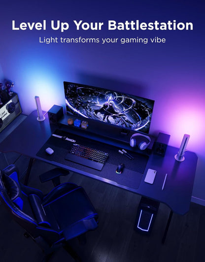Govee Smart LED Light Bars, Work with Alexa and Google Assistant, RGBICWW WiFi TV Backlights with Scene and Music Modes for Gaming, PC, Living Room Decoration, Black