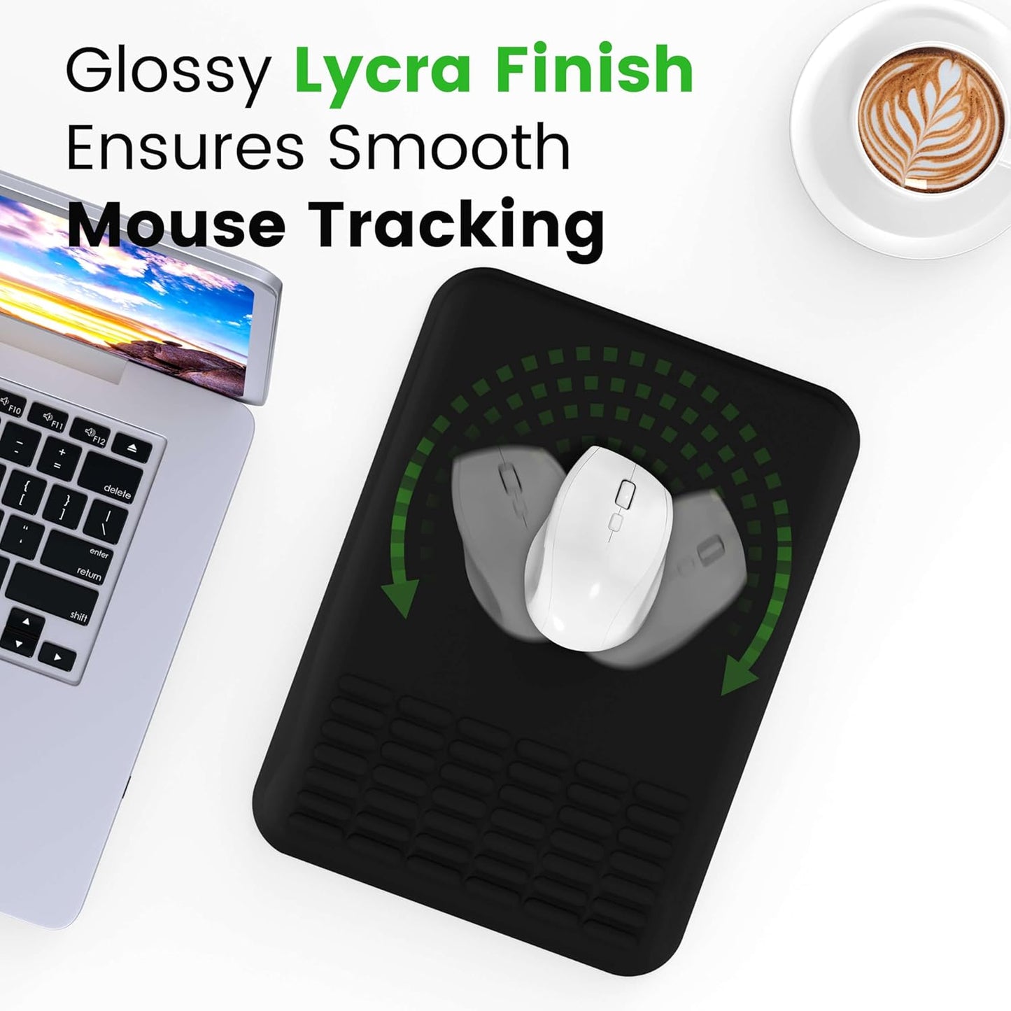 MEKASS Ergonomic Mouse Pad with Wrist Rest, Mouse Pad with Wrist Support for Pain Relief, Memory Foam Mousepad with Massage Design, Non-Slip PU Base for Office, Home, Desk (Classic Black)