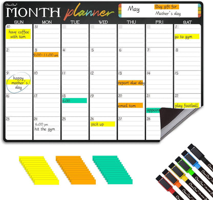 Magnetic Dry Erase List Board - 4"x12" Multifunctional List Board for Fridge - 6 Extra Fine Point Markers Included - Shipped Flat