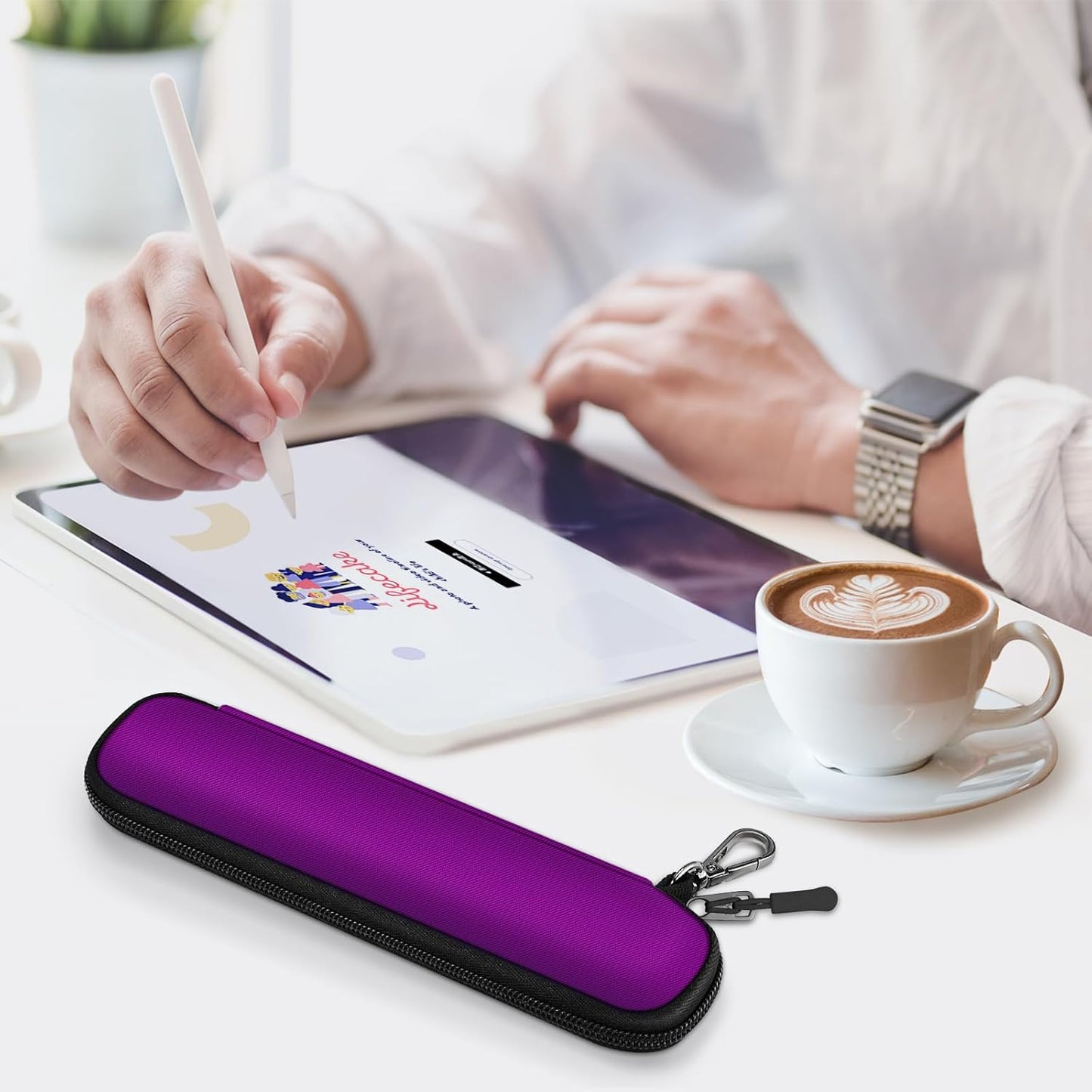Fintie Pen Holder Case for Apple Pencil Pro, Apple Pencil (USB-C / 1st / 2nd Generation), Soft Neoprene Zipper Carrying Bag Sleeve Pouch for Samsung Stylus, Surface Pen