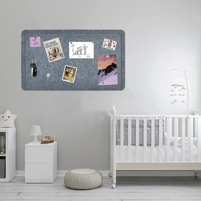 Vuzvuv Black 28"x16" Large Cork Board with 50 Push Pins & Sticky Notes, Self-Adhesive Bulletin Board for Wall, Felt Pin Vision Board for Paste Notes,Schedules Offices Home