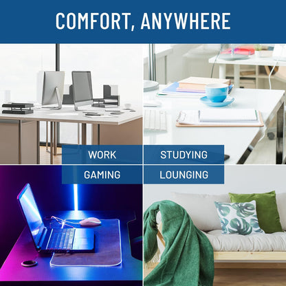 Everlasting Comfort Foot Rest for Under Desk at Work - Memory Foam Office Foot Stool & Under Desk Footrest Leg Elevation Pillow for Gaming & Home Office, Supports Posture
