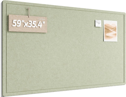 Fluxynara Bulletin Board, 23.6" x 17.5" Cork Board Alternative with 12 Safe Removable Adhesive Tabs, Foldable Felt Pin Board for Home Office, Classroom, Bedroom,Entryway for Walls—Sage