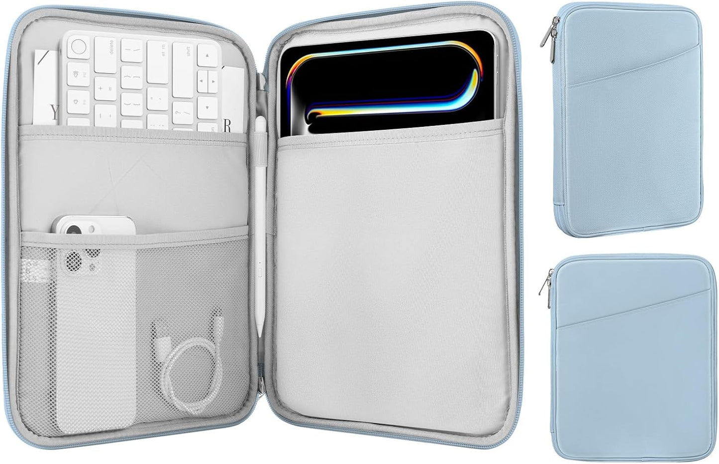 MoKo 9-11 Inch Tablet Sleeve Case, Fits New 11inch iPad Air M4/Pro M5, iPad A16 11", i-Pad 10/9/8/7th/Air 5/4th 10.9"/10.2", Tab S9/S8 11", Protective Bag Carrying Case with Pocket, Dark Gray