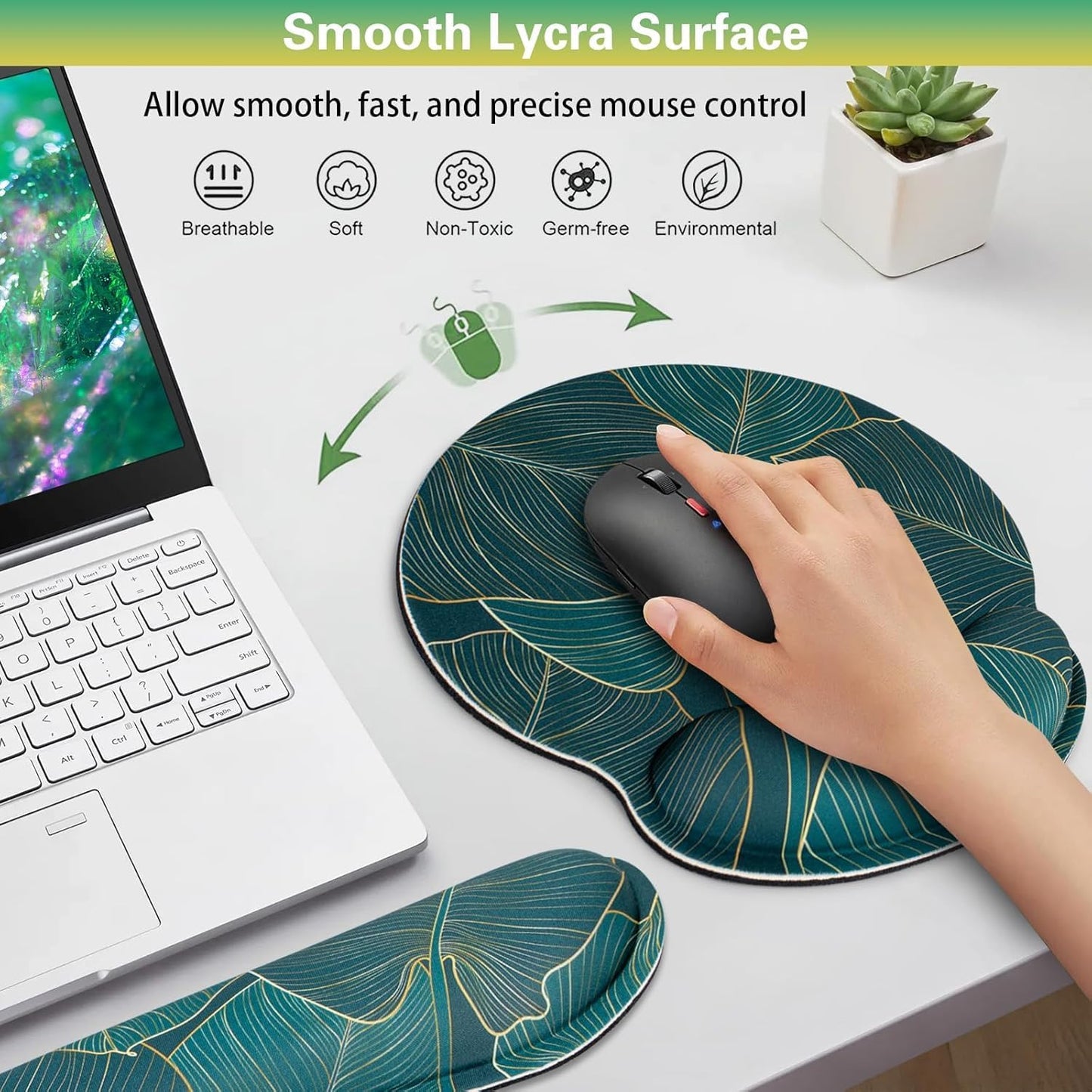 Ergonomic Keyboard Wrist Rest, Mouse Pad with Wrist Rest Anime, Cat Gaming Mousepad with Wrist Support, Memory Foam Wrist Rest Set for Computer Keyboard, Funny Cute Office Desk Accessories