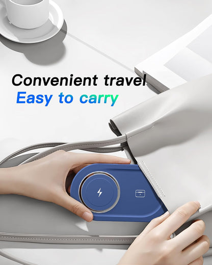 Upgraded 3 in 1 Wireless Charging Station for Apple Devices, Faster Mag-Safe Charger Stand, Magnetic Charger Station for iPhone 17/16/15/14/13/12 Series & AirPods Pro & Apple Watch Series (White)