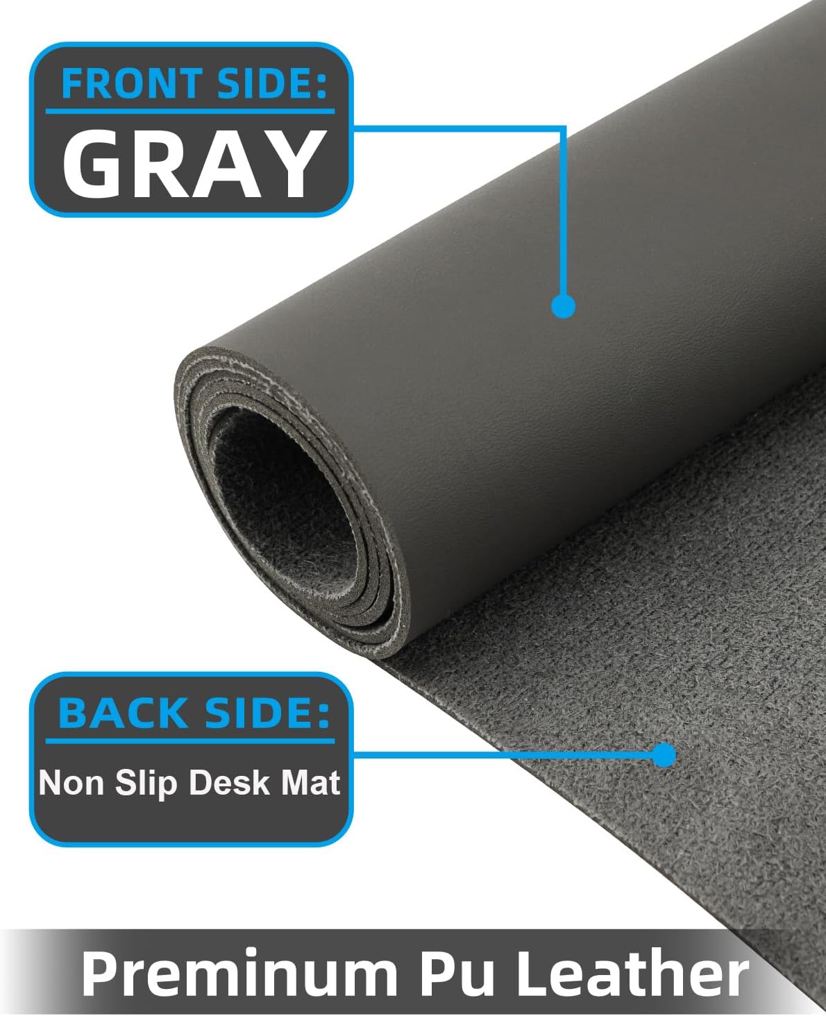 Leather Desk Pad Protector, Office Desk Mat, Large Mouse Pad, Non-Slip PU Leather Desk Blotter, Laptop Desk Pad Desk Accessories for Office and Home (Black, 40" x 17")