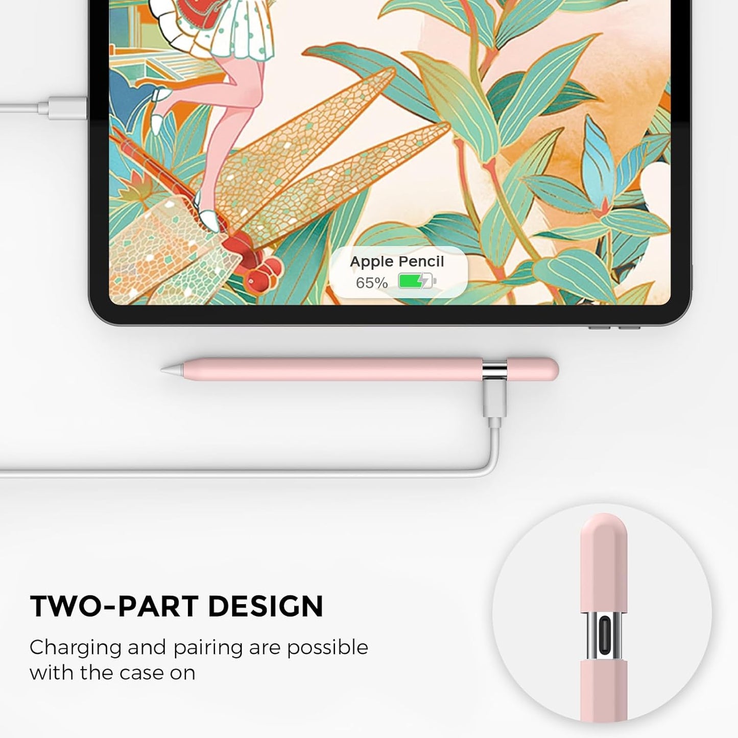 AhaStyle Silicone Case for Apple Pencil (USB-C) 2023 Ultra Thin Proteative Cover Skin Apple Pencil Sleeve Anti-Slip Grip Compatible with Apple Pencil USB C (Lavender)