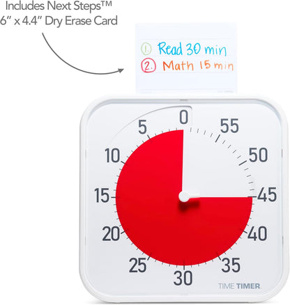 TIME TIMER 12 inch Visual Timer 60 Minute Kids Desk Countdown Clock with Dry Erase Activity Card, Also Magnetic for Classroom, Homeschooling Study Tool, Task Reminder, Home and Kitchen Timer