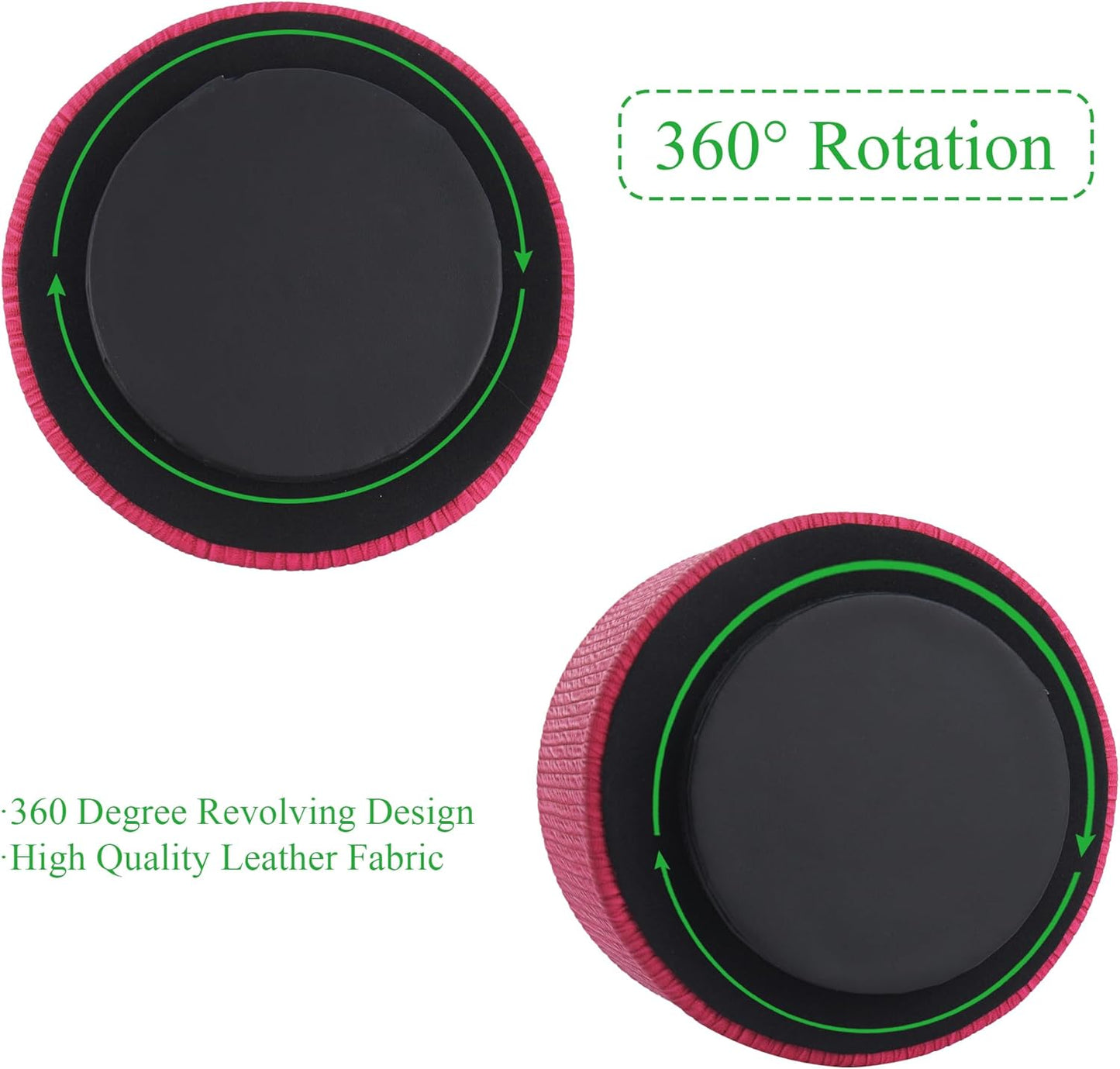 Round Leather Art Supply Organizer,Remote Control Holder,360 Degree Rotating,Multi-Functional Pencil Holder,4 Compartments Desktop Stationary Organizer(1-Fractal Flower) | Round - Colors C