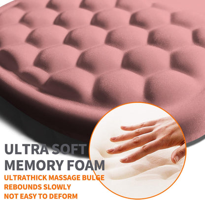 Ergonomic Joint Wrist Support Mouse Pad with Memory Foam Cushion Massage Bump, Carpal Tunnel Pain Relief Mousepad Slope Design for Wrist Rest, 11.8x7.9 in, Black