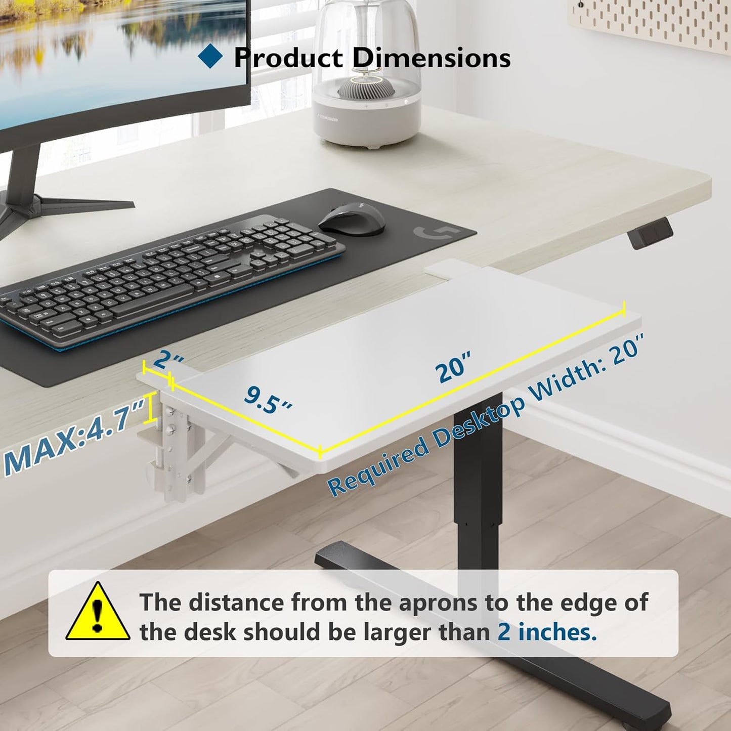 BONTEC Desk Extender Tray, 11.8"x5.9" Table Mount Arm Wrist Rest Shelf, 90°Foldable Elbow Support, Clamp on Computer Arm Rest for Desk, Office & Home Use, Durable & Easy to Install, Black Carbon Fiber