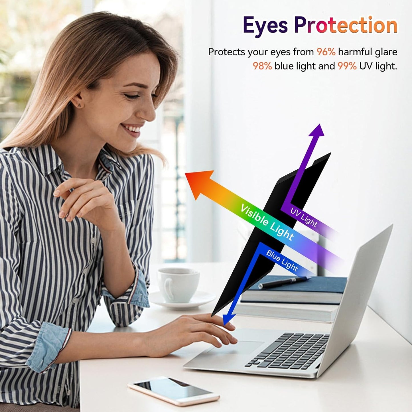 Magnetic Privacy Screen for Microsoft Surface Laptop 7 13.8 Inch, Removable Anti Glare Blue Light Filter, 13.8 In Anti Spy Black Security Private Block Screen Protector