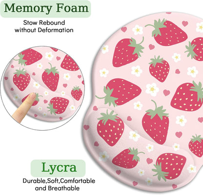 LIMKRIAN Cat Ergonomic Mouse Pad with Wrist Rest, Gaming Mouse Pad with Wrist Support, Funny Mouse Pads for Desk, Computer Mousepad with Non-Slip Pain Relief PU Base, Cute Office Desk Accessories