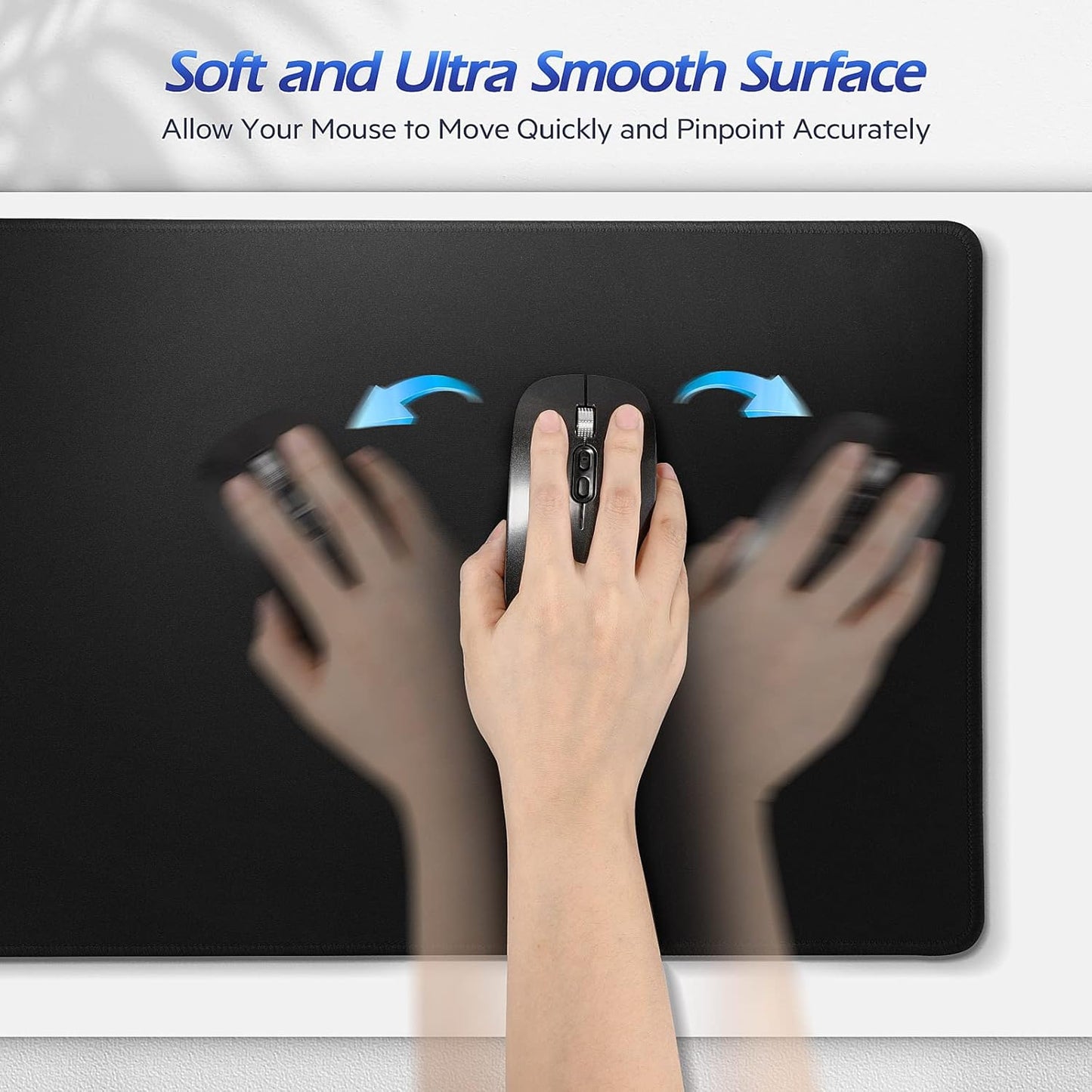 Gimars Upgrade Enlarge Silky and Superfine Fabric Gel Memory Foam Keyboard Wrist Rest Set, Ergonomic Keyboard Mouse Wrist Support for Typing Pain Relief, Comfort for Office, Gaming, Computer, Black