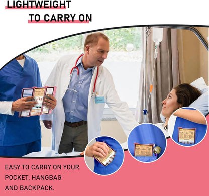 Nursing Clipboard Foldable, Foldable Clipboard w/Nursing Edition Cheat Charts,3 Layers Aluminum, Nurse Clip Board w/Low Profile Clip&Pen Clip Pocket for Nurses and Doctors,Light Blue