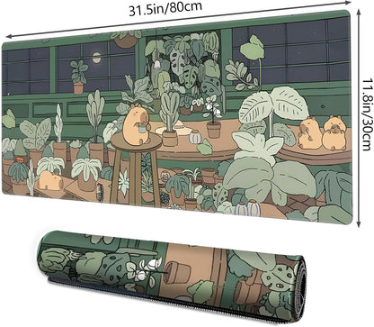 Galdas Mouse Pad For Gaming,Forest Background Pattern XXL XL Large Mouse Mat Long Extended MousePad Desk Mat Non-Slip Rubber Mice Pads Stitched Edges Thin (31.5 x 11.8 x 0.12 Inches) Tree