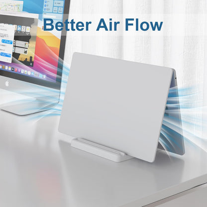 Vertical Laptop Stand Holder - Adjustable ABS Plastic Laptop Holder Vertical, Space-Saving 4 in 1 Compatible with All MacBook Pro Air, Mac, HP, Dell, Microsoft Surface (Black)