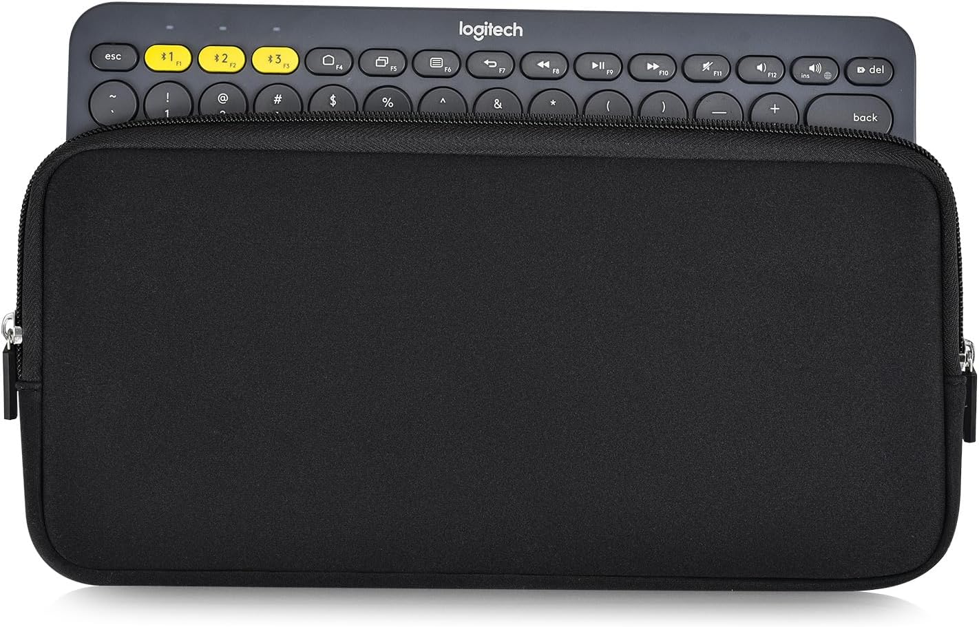 DAMMOMKO Logitech K380 Keyboard Sleeve Case Cover for Logitech Pebble Keys 2 K380s & K380 Bluetooth Keyboard, Neoprene Keyboard Travel Case Padded Shockproof Protective Bag, Black