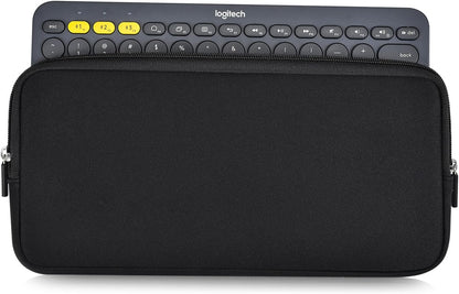 DAMMOMKO Logitech K380 Keyboard Sleeve Case Cover for Logitech Pebble Keys 2 K380s & K380 Bluetooth Keyboard, Neoprene Keyboard Travel Case Padded Shockproof Protective Bag, Black