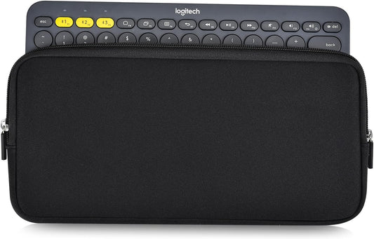 DAMMOMKO Logitech K380 Keyboard Sleeve Case Cover for Logitech Pebble Keys 2 K380s & K380 Bluetooth Keyboard, Neoprene Keyboard Travel Case Padded Shockproof Protective Bag, Black