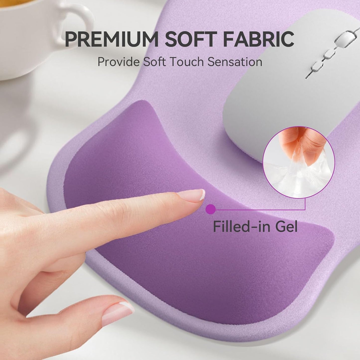 Ergonomic Mouse Pad with Wrist Rest,Cute Gel Mousepad Wrist Support - Small Mini Portable for Travel Mouse Pads for Desk Laptop,Computer,Office & Home Decor (Pink&Light Pink)