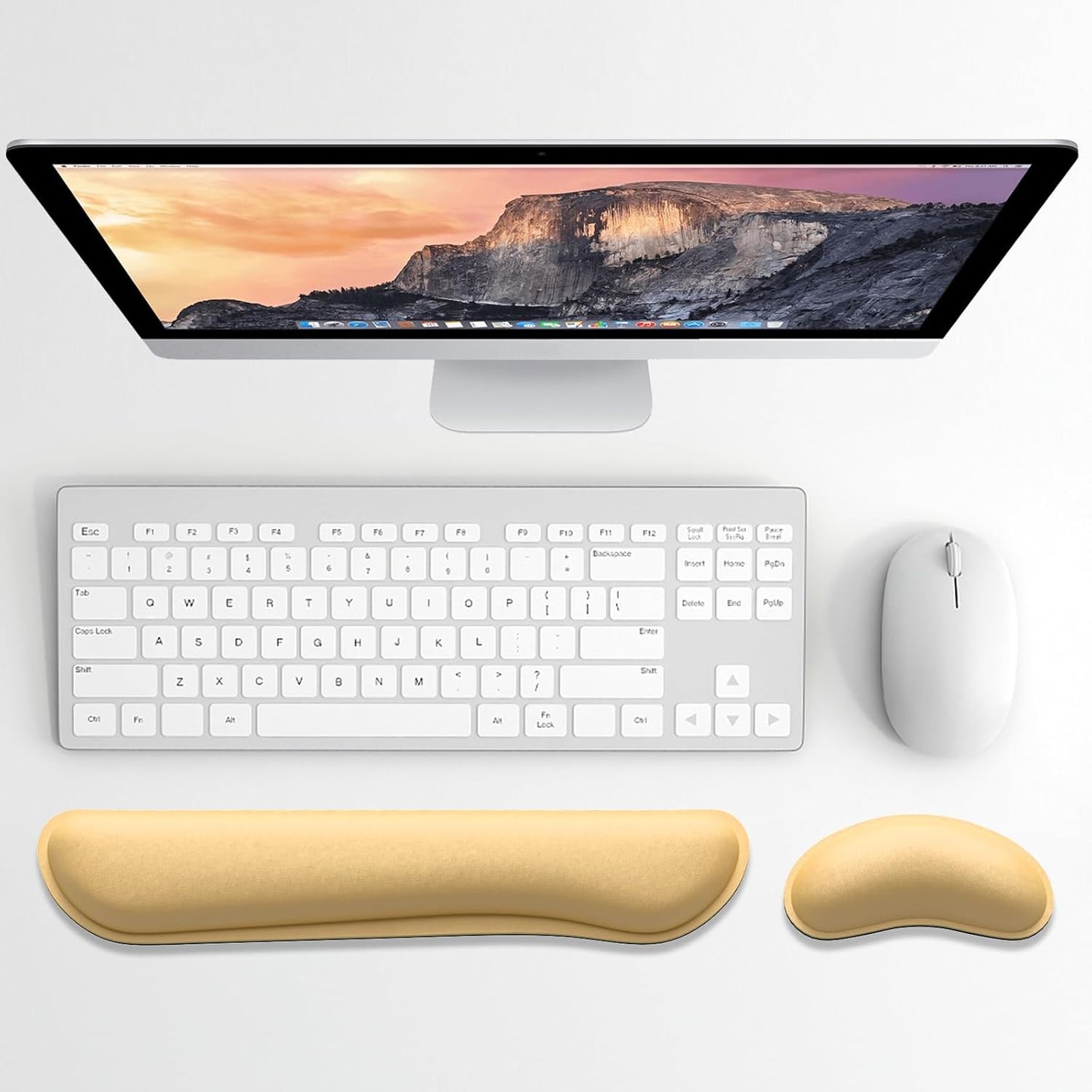 Dapesuom Enlarge Keyboard Wrist Rest, Memory Foam Keyboard Wrist Cushion for Computer Desk Mats Support, Pain Relief Ergonomic Mouse Pad Rests with Non-Slip Base for Gaming, Laptop, Radiant Orchid
