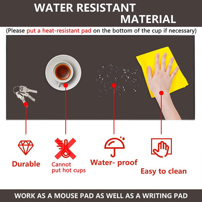 AKOZLIN 35.4"x 18.9" Soft PU Leather Surface Office Desk Mouse Mat Anti-Push Pad with Full Grip Fixation Lip Table Blotter Edge-Locked Protector