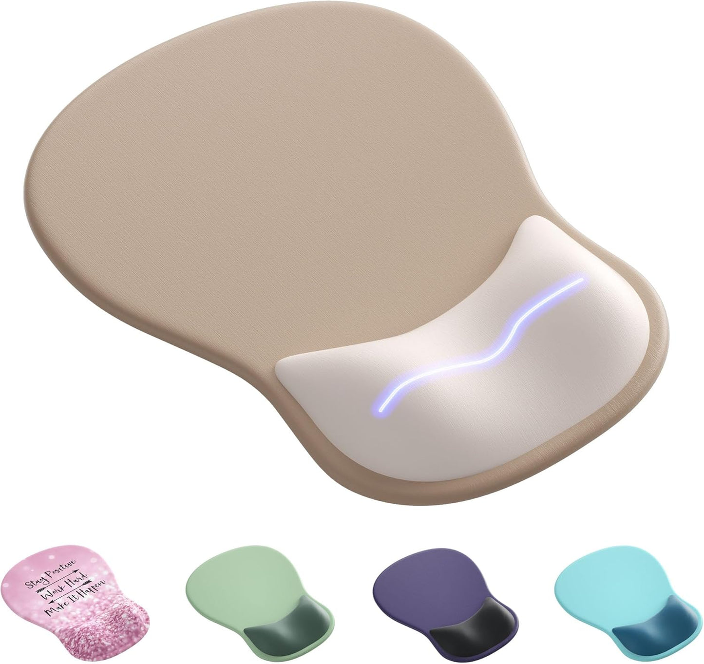 Ergonomic Mouse Pad with Wrist Rest,Cute Gel Mousepad Wrist Support - Small Mini Portable for Travel Mouse Pads for Desk Laptop,Computer,Office & Home Decor (Pink&Light Pink)