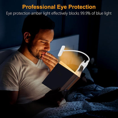 Gritin 19 LED Rechargeable Book Light for Reading in Bed with Memory Function- Eye Caring 3 Color Temperatures,Stepless Dimming Brightness,90 Hrs Runtime Lightweight Clip on Light for Book Lovers