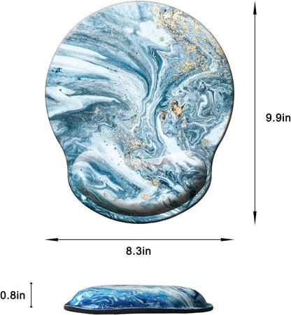 Mouse Pad with Wrist Support, Ergonomic Mouse Pad with Memory Foam Wrist Rest Cushion, Non-Slip Rubber Base Gaming Mice Pad for Home Office Computer Laptop, Flowers Grass
