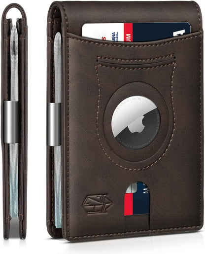 Zitahli Men's Wallets Airtag Holder Slim Rfid Leather with Gift Box