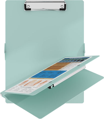Nursing Clipboard with Nursing and Medical Edition Cheat Sheets Nursing School Essentials - Aluminum Foldable Nurse Clip Boards Essential Accessory for Efficient Patient Care (Mint)
