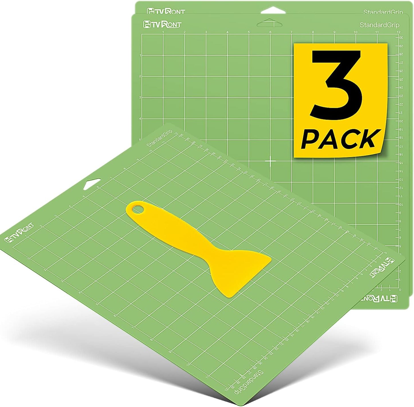 HTVRONT Standard Grip Cutting Mat, 6 Pack Cutting Mat 12x12 Compatible with Cricut Maker 3/Maker 4/Maker/Explore 3/4/5/Air 2/One, Standard Adhesive Sticky Quilting Cutting Mats Replacement Accessories