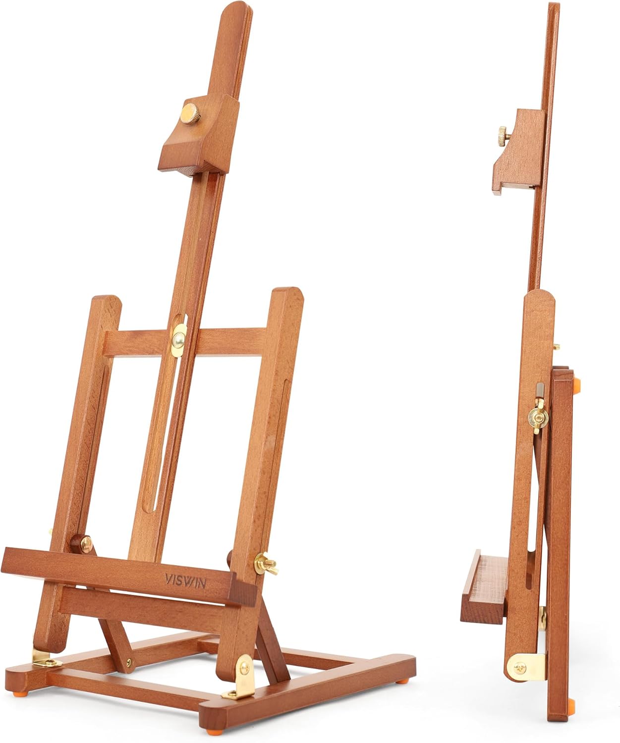 VISWIN 25" H-Frame Tabletop Easel for Painting, Adjustable Beech Wood Table Top Easel, Portable Art Easel for Adults, Artists, Beginners, Holds Canvas up to 15" – Natural