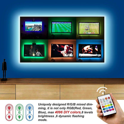 Bason TV LED Backlight for 55-65 inch TV, Bluetooth APP & Remote Control Strip Lights, Immersive Music Sync RGB USB Bias Lighting, Ambient TV Backlighting for Gaming, Movie & Home Theater Setup
