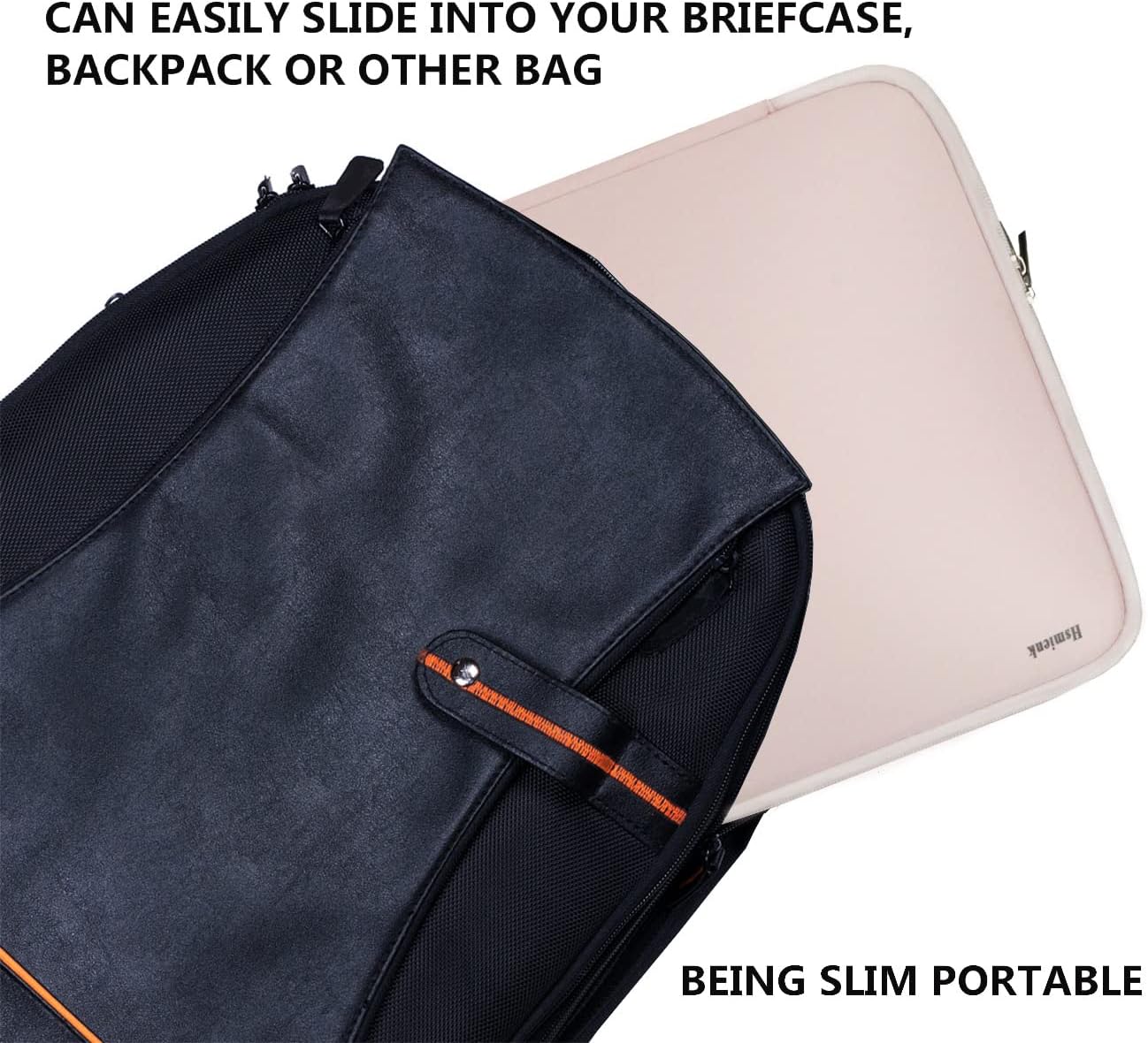 Laptop Sleeve 15.6 Inch, Durable Shockproof Protective Cover Flip Case Briefcase Carrying Computer Bag Case Compatible with 15.6 Inch HP, ASUS, Lenovo, Acer, Notebook, Computer, Black
