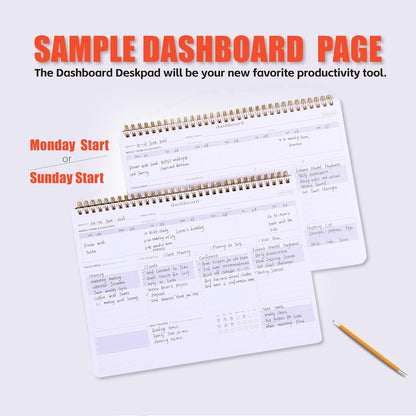 Sunday Start Weekly Planner with Habit Tracker - 8.5×11" Professional Productivity Tools to Organize Your Daily Tasks, Goals, Projects - Dashboard Desk Pad - ADHD To-Do List Notepad