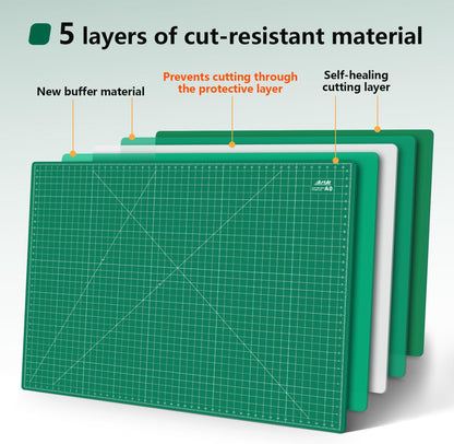 ArtAt Self Healing Cutting Mat: 24 x 36 inch Green Large 5-Ply Double-Sided Durable Non-Slip PVC Cutting Mat for Sewing Quilting Scrapbooking Art & Crafts projects…