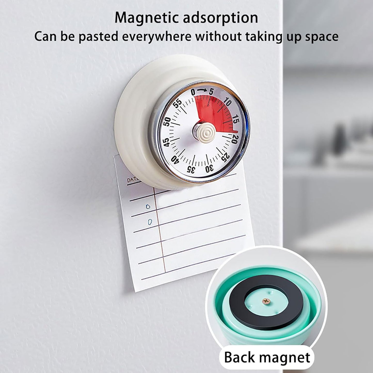 Elegant Stainless Steel Vintage Kitchen Timer with Magnetic Attachment - 60-Minute Countdown & Audible Alarm, Perfect for Cooking, Office Tasks, and Study Sessions (01-red)