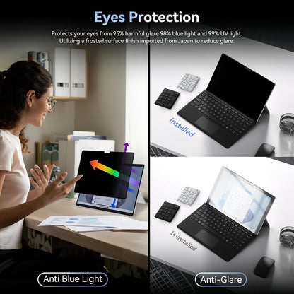 Laptop Privacy Screen 14 Inch Compatible with HP/Dell/Acer/Samsung/Asus/Lenovo/Toshiba,16:10 Aspect Removable Anti Glare Blue Light Filter Protector, 14 in Laptop Privacy Screen Shield