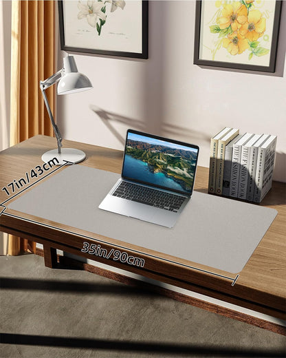 Leather Desk Pad Protector, Office Desk Mat, Large Mouse Pad, Non-Slip PU Leather Desk Blotter, Laptop Desk Pad Desk Accessories for Office and Home (Black, 40" x 17")