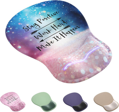 Ergonomic Mouse Pad with Wrist Rest,Cute Gel Mousepad Wrist Support - Small Mini Portable for Travel Mouse Pads for Desk Laptop,Computer,Office & Home Decor (Pink&Light Pink)