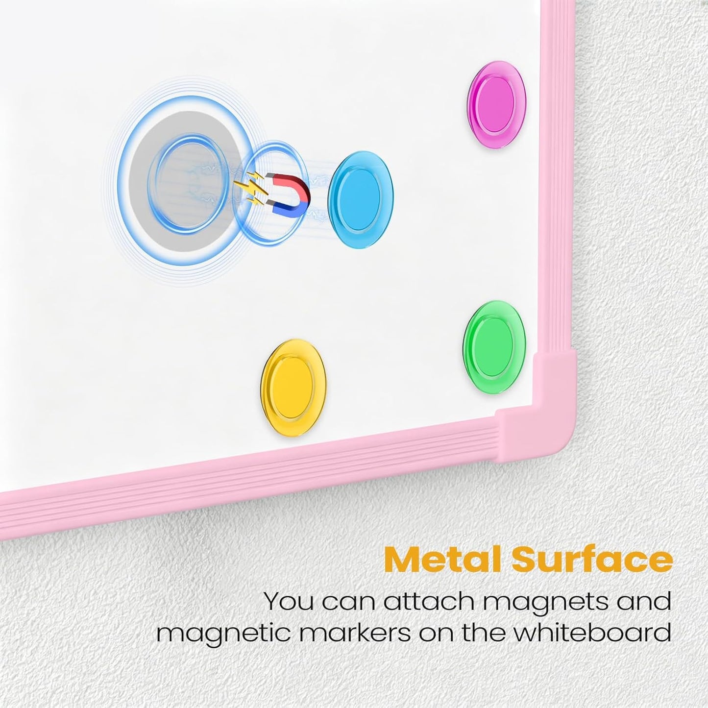 Small Dry Erase Board for Wall, 16" x 12" Double-Sided Hanging Whiteboard, Magnetic White Board with 4 Markers, 4 Magnets and 3 Mini Sticky Notes, Portable Whiteboard for Kids, School, Home, Office