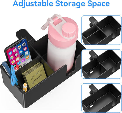 4 in 1 Desk Cup Holder with Storage - Clamp on Under Desk Headphone Hanger - Detachable Pen Cup Holder Desktop Storage for Desktop Attachments Accessories