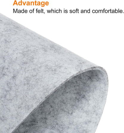 PATIKIL 9"x8" Mouse Pad, Felt Dual Side Soft Desk Pad Writing Mat for Office Home, Light Gray
