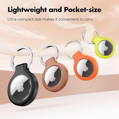 UNBREAKcable AirTag Holder for Apple - 4 Pack Air Tag Case [Fit Tightly Design] [Easy to Install] [Hold Securely] Waterproof TPU Protective Cover with Metal Keychain for Kids,Pet,Luggage,Backpack,Keys